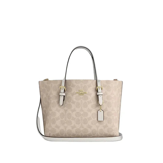 Die Mollie Tote Bag 25 aus Signature Canvas – Sand/Chalk