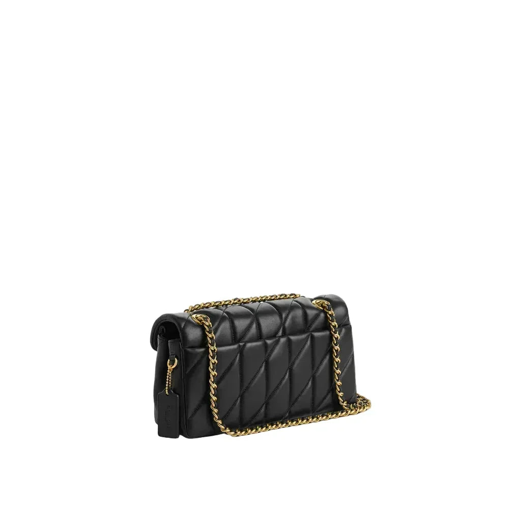 Tabby Schultertasche 26 mit Pillow Steppung – Messing/Schwarz